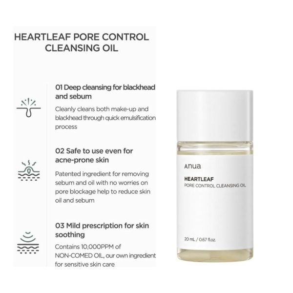 Anua Heartleaf Pore Control Cleansing Oil - 20mL - Image 3